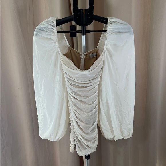 Oh Polly Tops - Oh Polly Cream Ruched Blouse